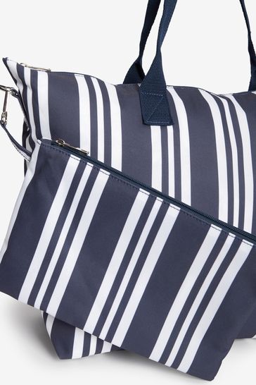 Navy and white hotsell striped bag