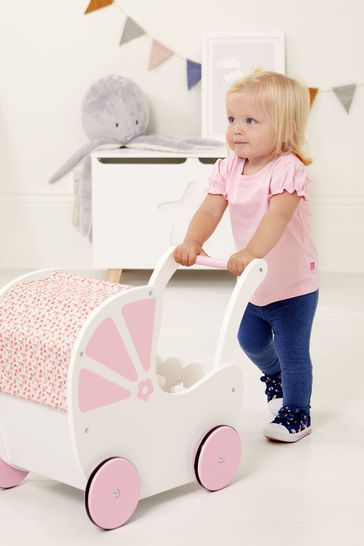 Buy JoJo Maman B b Pink Fleur Push Along Pram from the Next UK