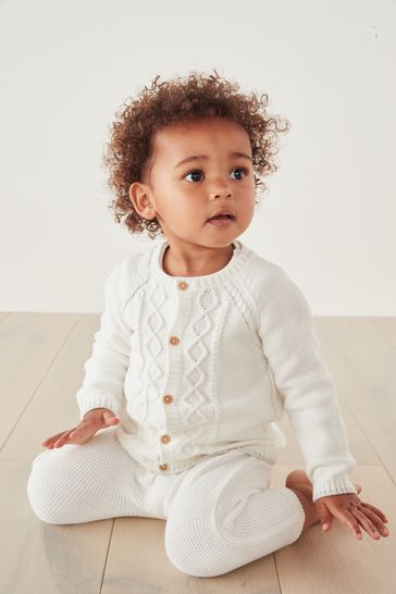 Buy The White Company Organic Cotton Stitch Detail White Leggings