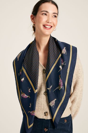 Joules navy shop scarf