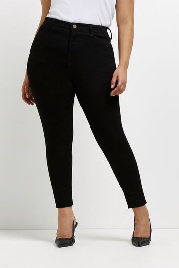 Buy River Island Black Plus High Rise Jeans from Next Luxembourg