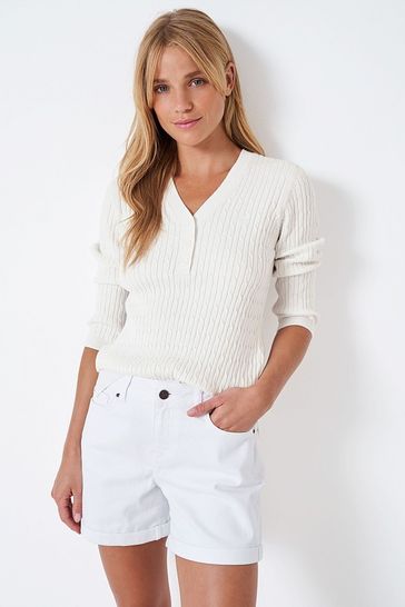 Crew Clothing Company White Casual Jumper