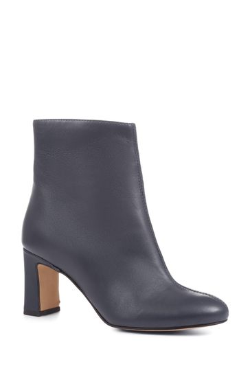 Blue leather ankle shop boots