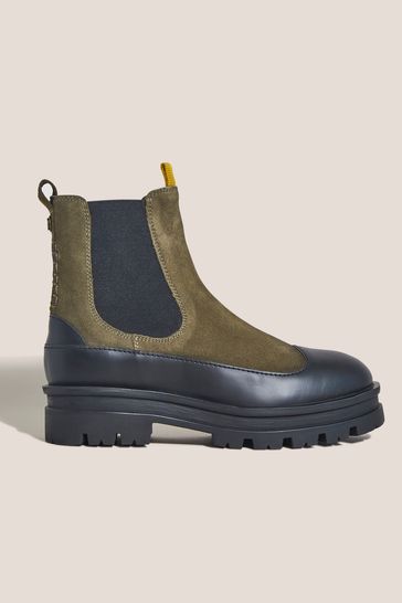 White Stuff Green Puddle Chelsea Boots
