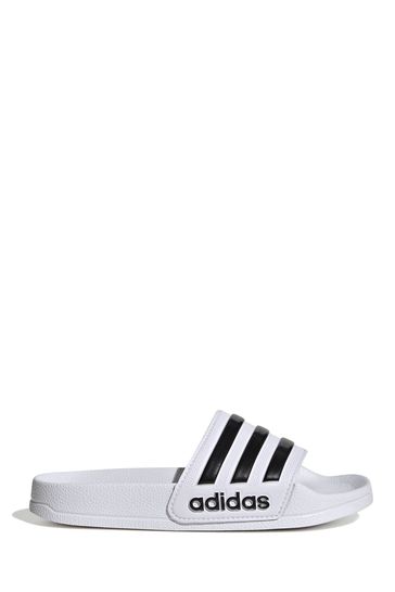 Buy adidas White Adilette Shower Junior And Youth Sliders from