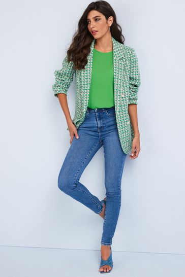Blue and green blazer on sale