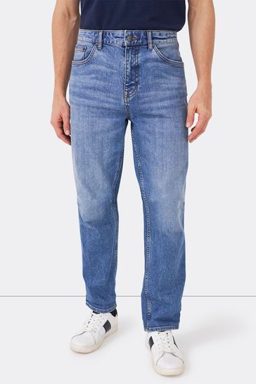 Crew Clothing Company Blue Cotton Straight Jeans