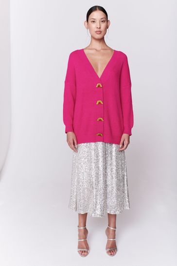 Buy Olivia Rubin Frankie Rib Knit Longline Cardigan from Next USA