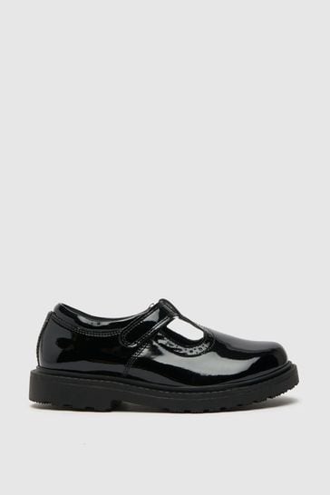 Buy Schuh Junior Black Lock Patent T Bar Shoes from Next Luxembourg