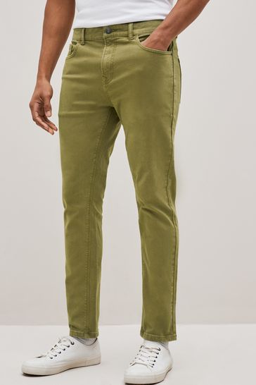 Olive Green Slim Essential Stretch Jeans