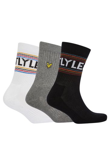 Lyle & Scott Gerrard Sports White Socks 3 Pack