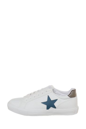 M&Co White PU Star Trainers
