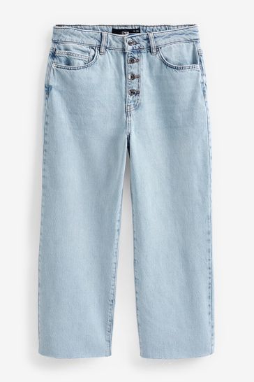 Buy Bleach Denim Button Front Wide Ankle Leg Jeans from Next