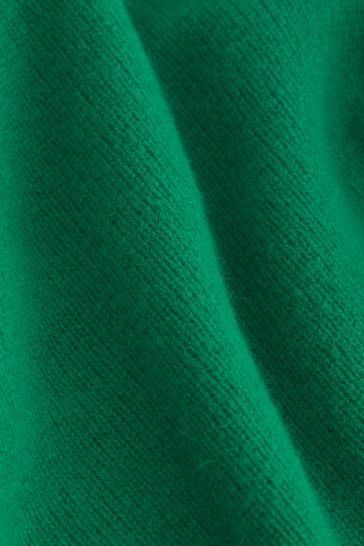 Green Premium 100 Wool Roll Neck Jumper