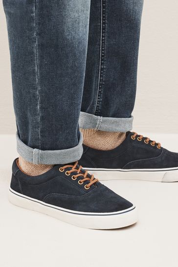 Navy suede online pumps