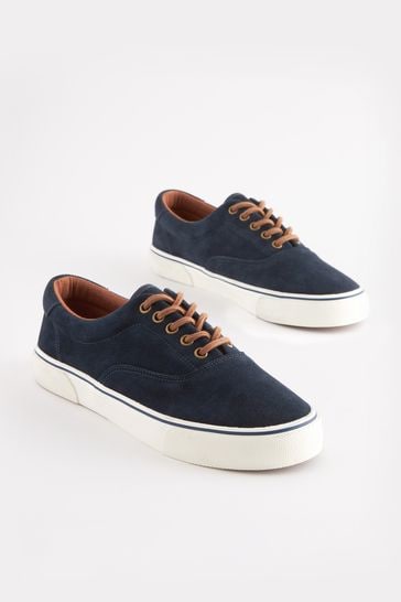 Navy blue sales suede sneakers