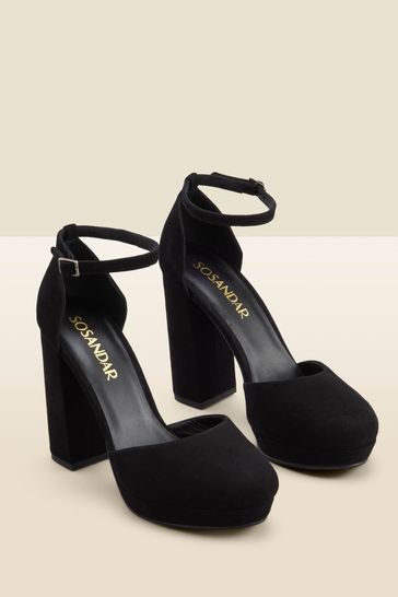 Buy Sosandar Black Suede Platform Block Heels from Next Canada