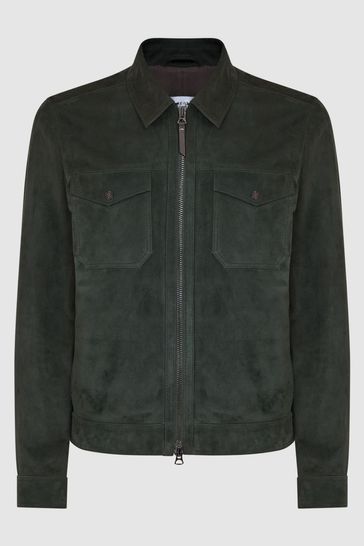 Green discount suede jacket
