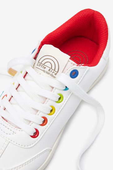 Little Bird by Jools Oliver White Older Rainbow Stripe Trainers