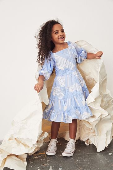 Mint Velvet Blue Printed Dress