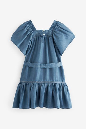 Blue smocked dress discount