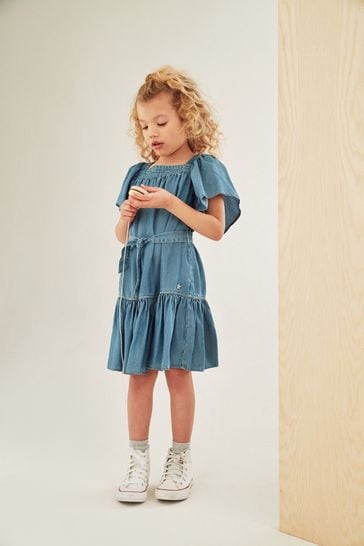 Buy Mint Velvet Blue Smocked Dress from Next Luxembourg