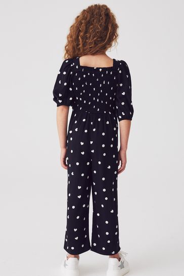 Black spotted jumpsuit top