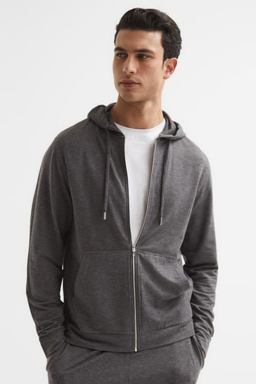 Dark grey zip up cheap hoodie mens
