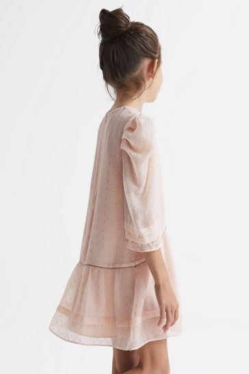 Metallic online blush dress