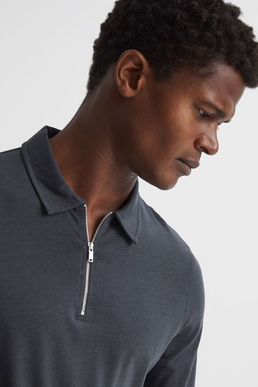 Half zip long sleeve polo hot sale