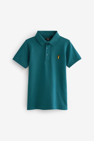 Blue Teal Short Sleeve Polo Shirt (3-16yrs)