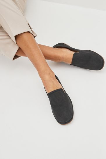 Navy Blue Forever Comfort® Leather Slipper Shoes