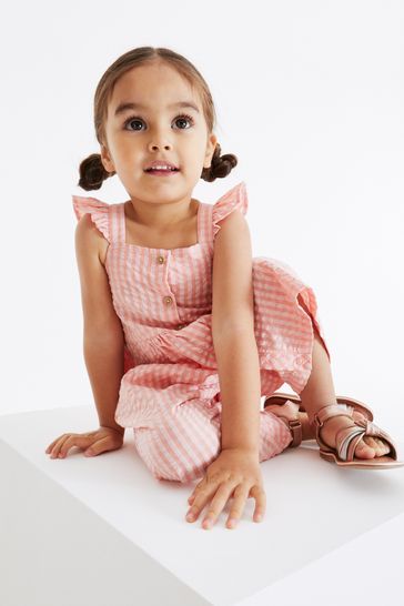Pink gingham jumpsuit online