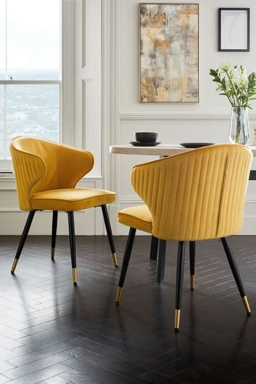 Mustard dining sales chairs next