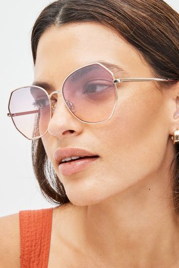 Rose gold hot sale metal sunglasses