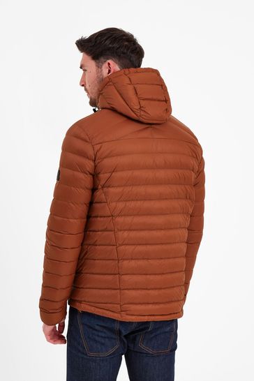 Down filled online hooded jacket