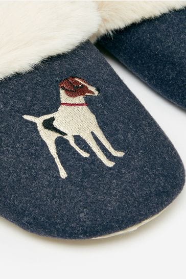 Joules grey dog slippers discount