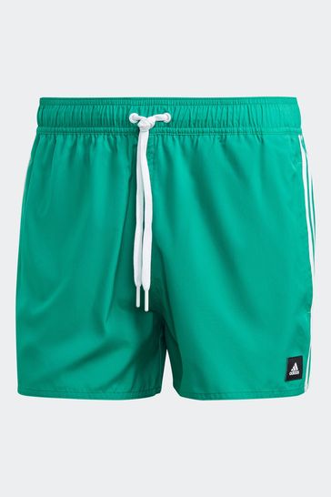 adidas Green Sportswear Swim 3-Stripes Very Short Length Shorts