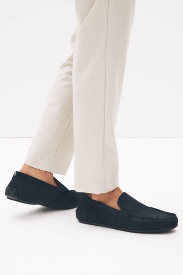 Navy Suede Driver Shoes