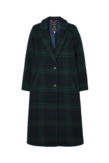 Buy Joules Black Harrow Long Wool Mix Coat from Next Luxembourg