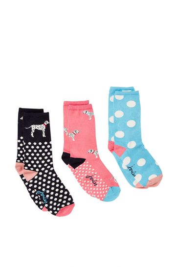 Joules Pink Excellent Everyday Eco Vero Socks 3 Pack