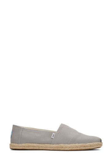 Buy TOMS Grey Slub Woven Rope Espadrille Shoes from Next Luxembourg