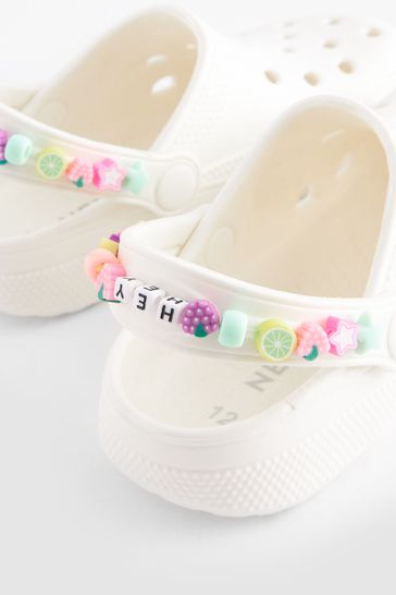 White crocs with rainbow hotsell strap