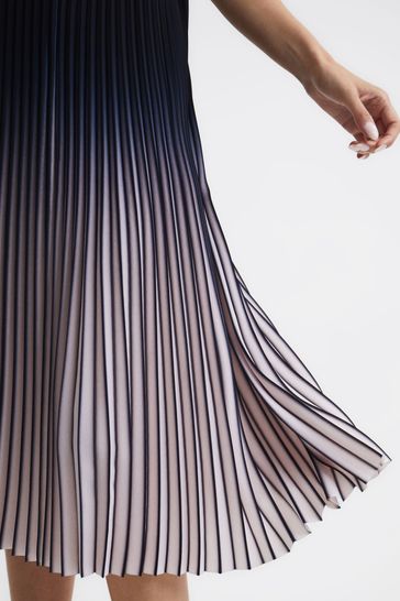 Buy Reiss Cream Black Mira Ombre Pleated Midi Skirt from Next