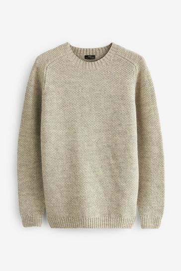 Neutral Stitch Regular Signature British Wool Knitted Jumper