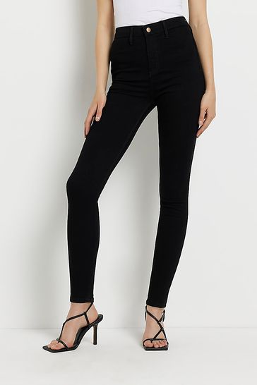 River Island Black Skinny High Rise Jeans