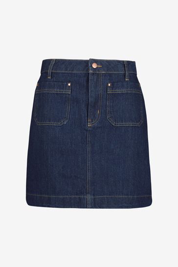 Boden Blue Patch Pocket Denim Mini Skirt