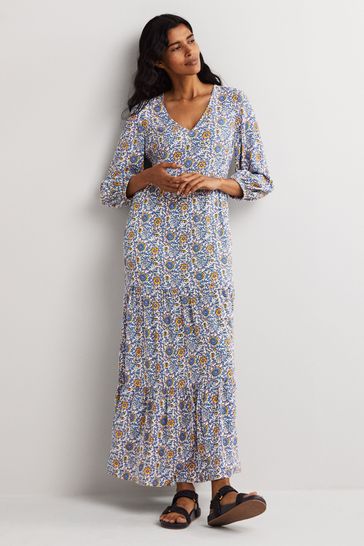 Buy Boden Blouson Sleeve White Maxi Dress from Next Slovenia
