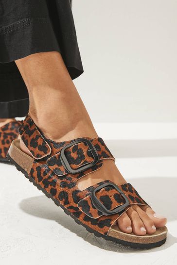 Buy Animal Back Strap Leather Footbed Sandals from Next Luxembourg