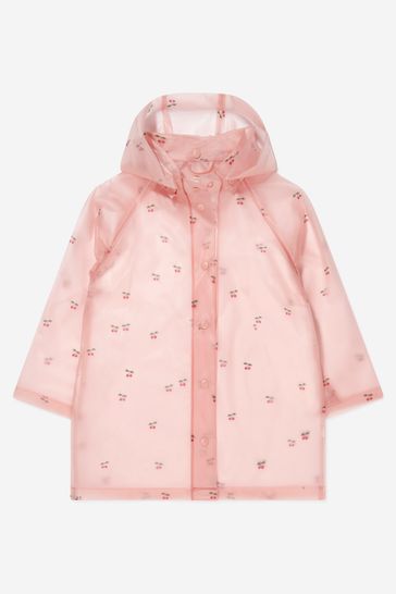 Girls Cherry Blush Raincoat in Pink